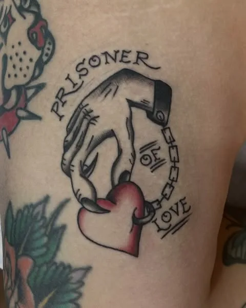 American Traditional Prisoner of Love Tattoo